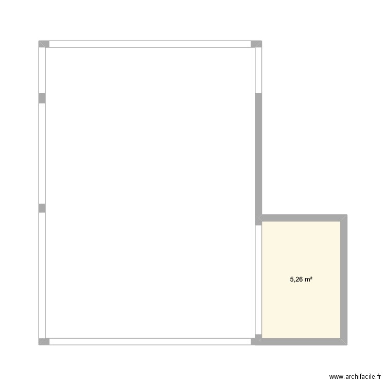 churrasqueira. Plan de 1 pièce et 5 m2