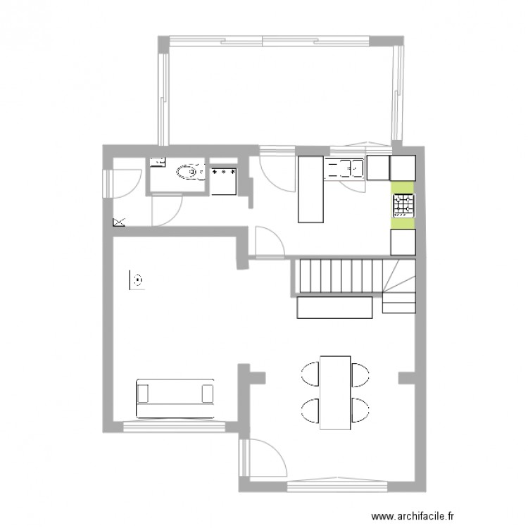 WC du RC place tilleuls. Plan de 0 pièce et 0 m2