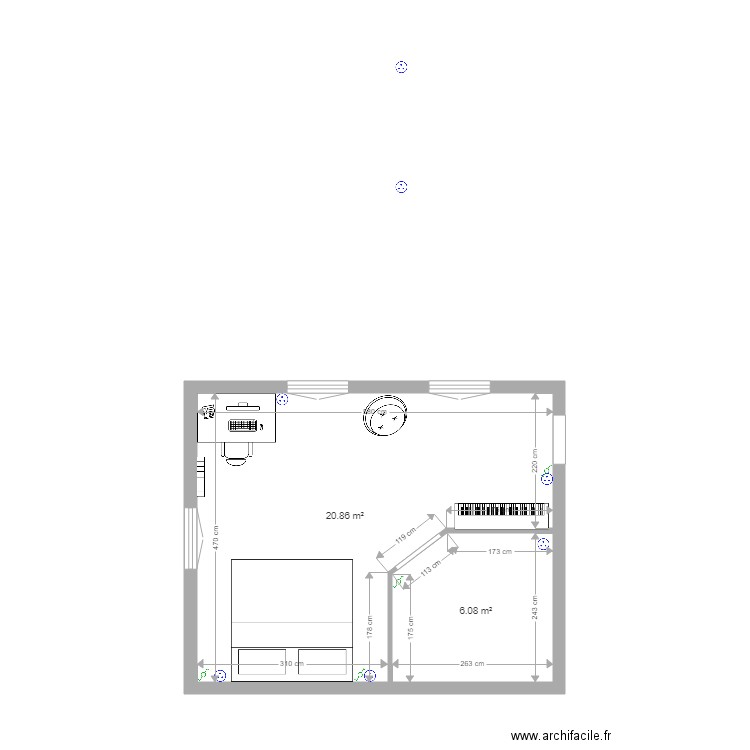 plan chambre parentale. Plan de 0 pièce et 0 m2