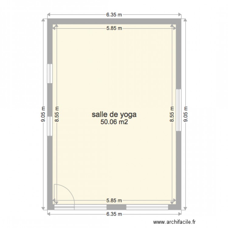 salle de yoga. Plan de 0 pièce et 0 m2