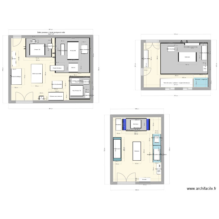 Laboratoires 1. Plan de 3 pièces et 121 m2