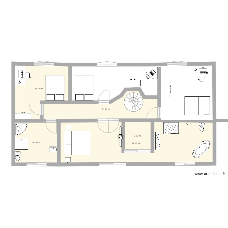 plan maison etage e. Plan de 0 pièce et 0 m2