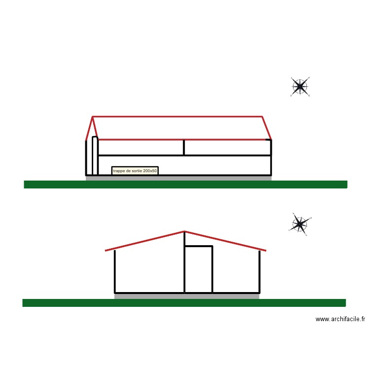 plan de coupe. Plan de 8 pièces et 21 m2