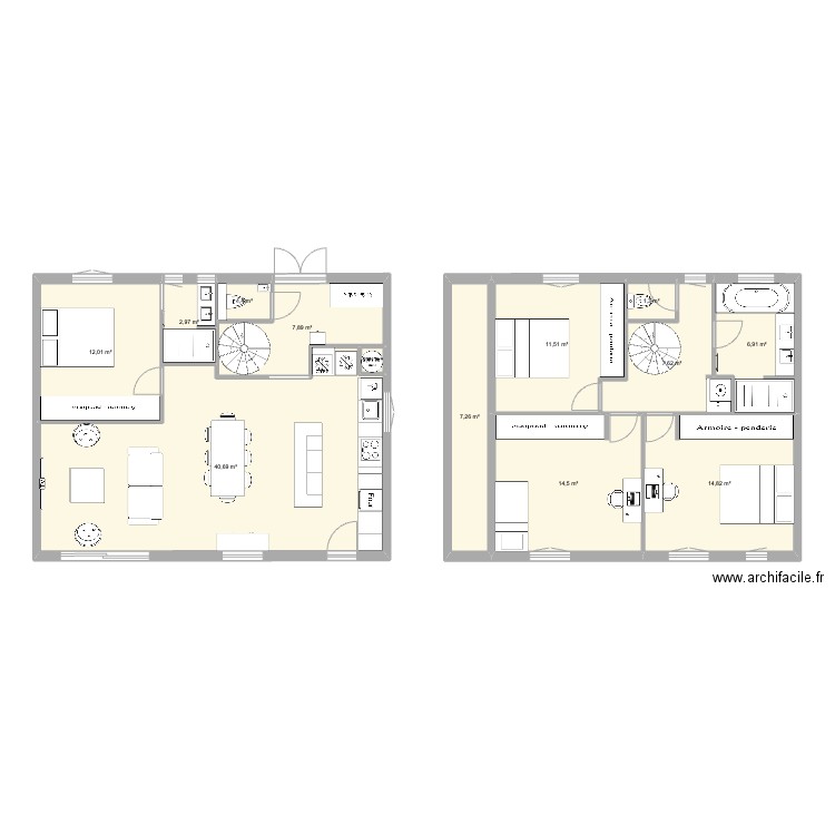 maison lafayette V7. Plan de 13 pièces et 129 m2