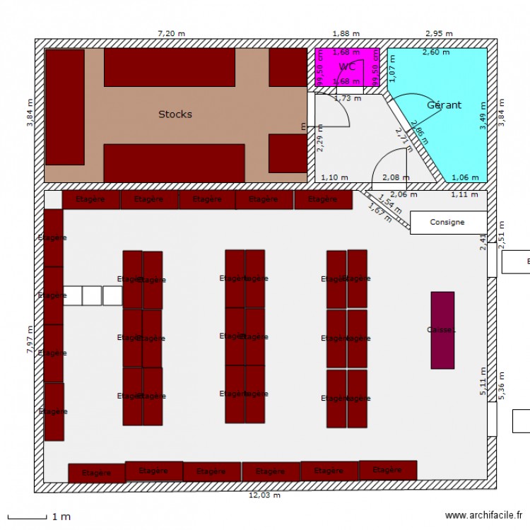 Mini Market 1. Plan de 0 pièce et 0 m2