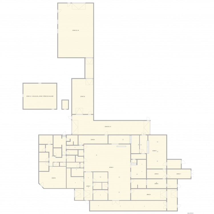 Identification zone alarme. Plan de 0 pièce et 0 m2