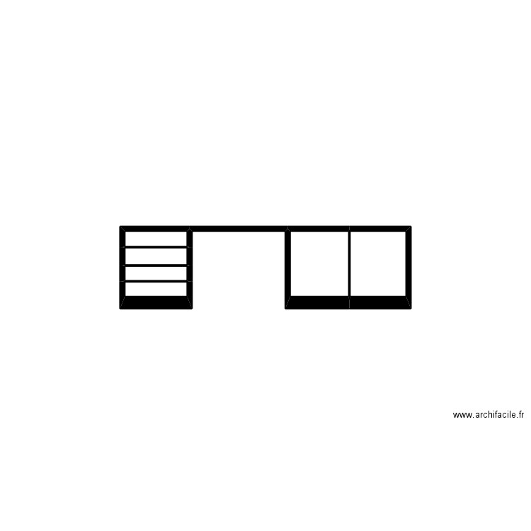 bibliothèque paroisse. Plan de 6 pièces et 1 m2