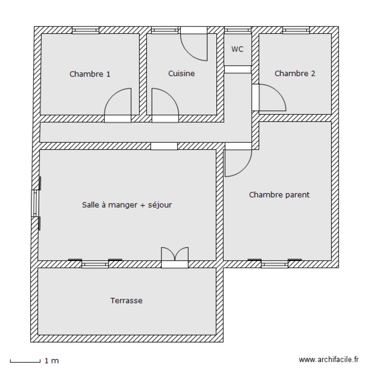 Maison Champs Afrique modifiée. Plan de 0 pièce et 0 m2