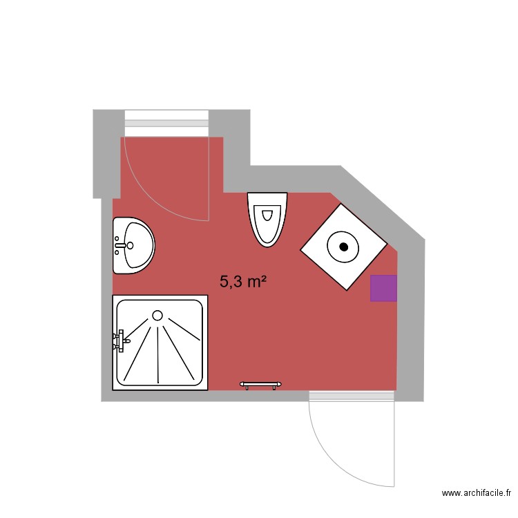 sdb. Plan de 0 pièce et 0 m2