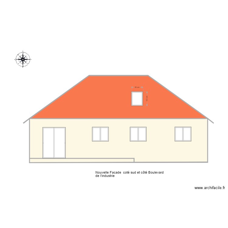 Nouvelle Facade coté sud . Plan de 0 pièce et 0 m2