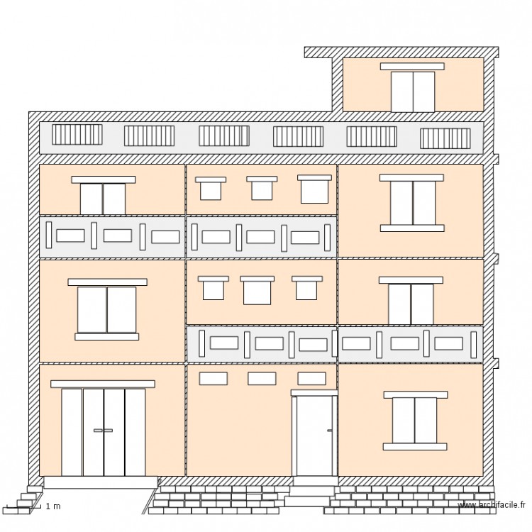 vue façade 1. Plan de 0 pièce et 0 m2