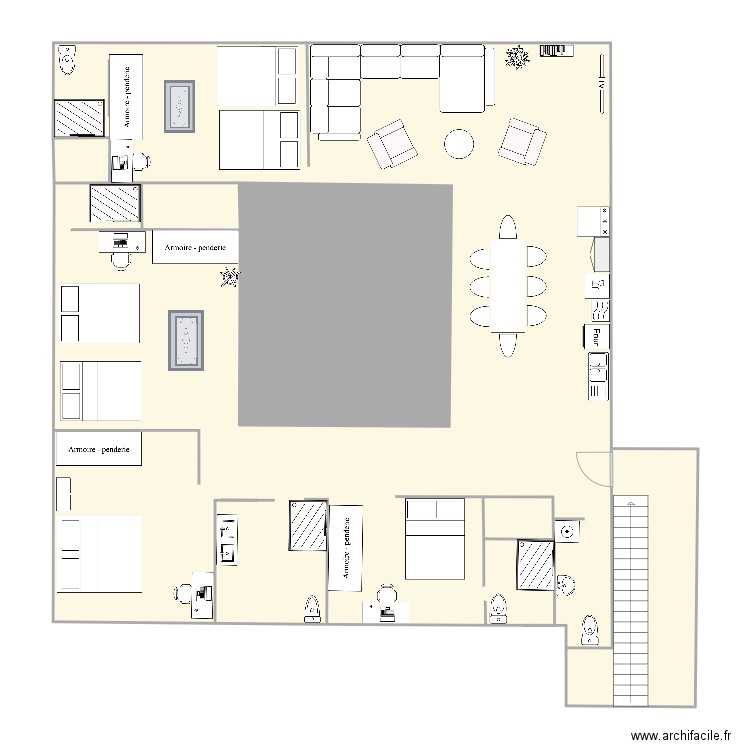 Charolais. Plan de 5 pièces et 190 m2