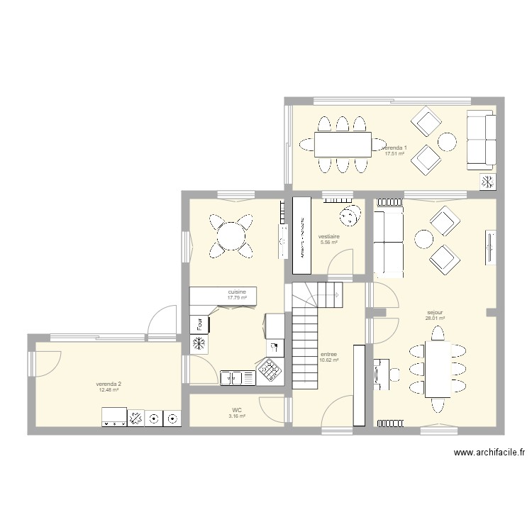 rez de chaussée. Plan de 0 pièce et 0 m2