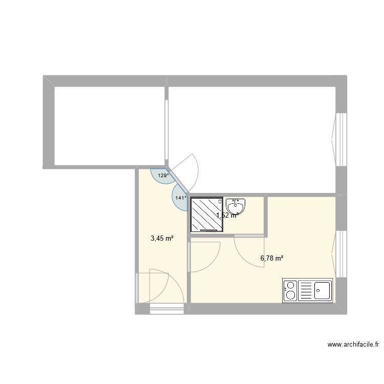 4bis. Plan de 3 pièces et 12 m2