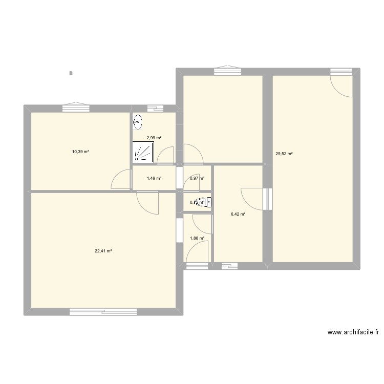 Vaux sur mer. Plan de 9 pièces et 77 m2