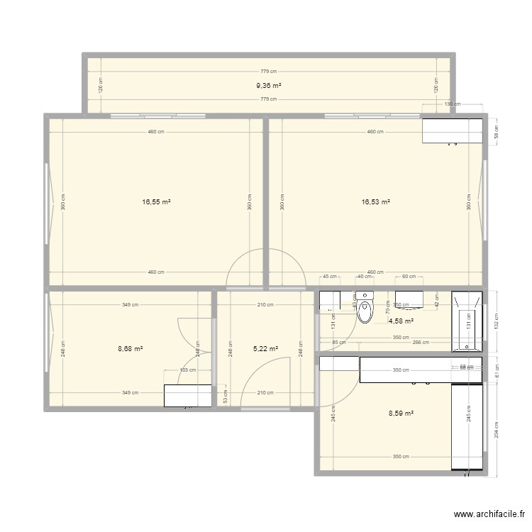 Appartement Pully. Plan de 7 pièces et 70 m2