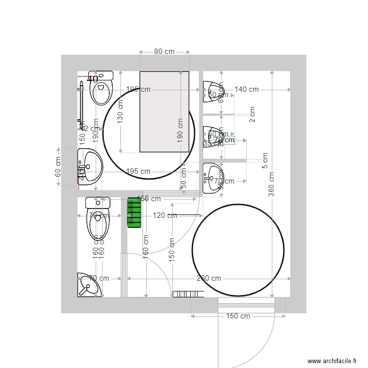 WC la HALL. Plan de 0 pièce et 0 m2