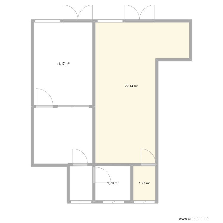 plan01 SHAIB. Plan de 4 pièces et 38 m2