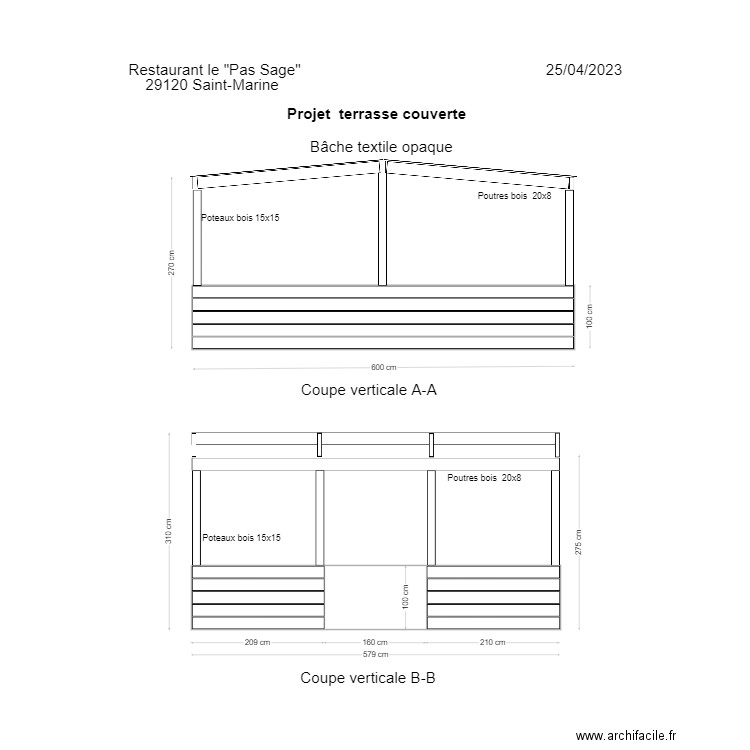 Coupe terrasse Pas Sage V2. Plan de 0 pièce et 0 m2