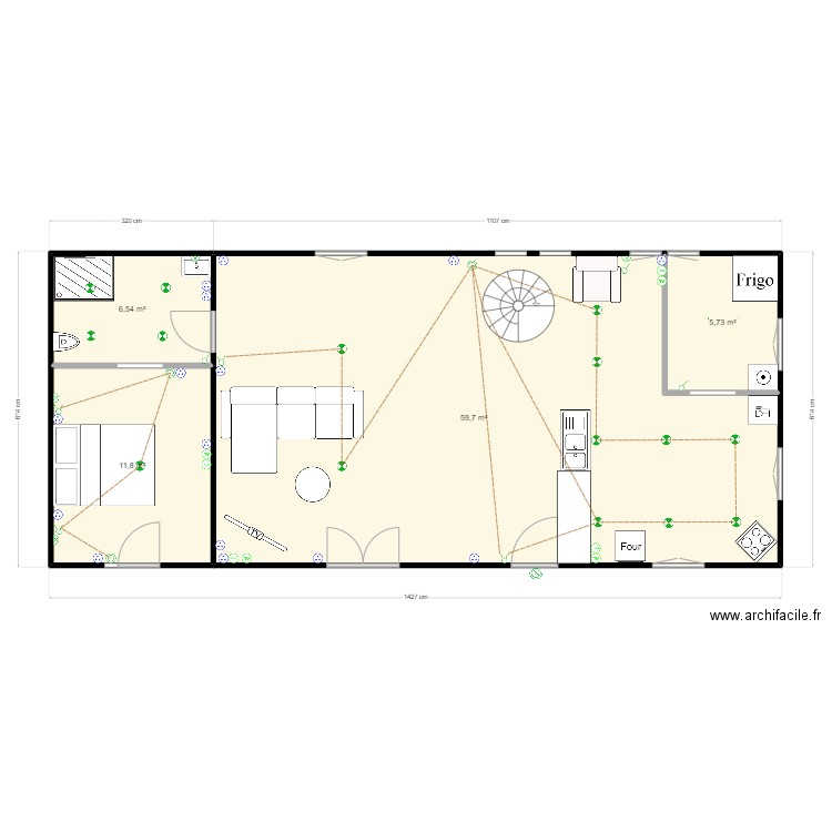 chantier tatave. Plan de 9 pièces et 136 m2