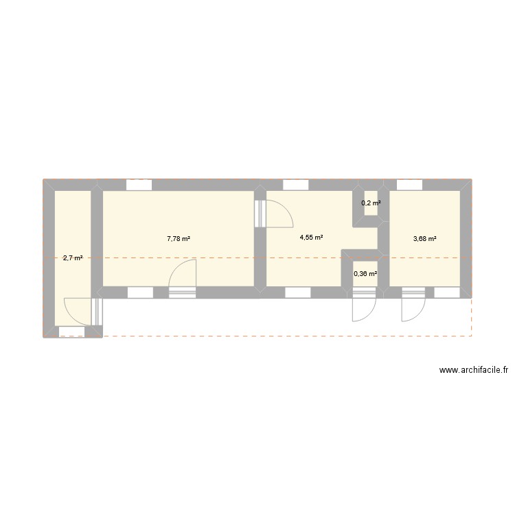 maison. Plan de 6 pièces et 19 m2