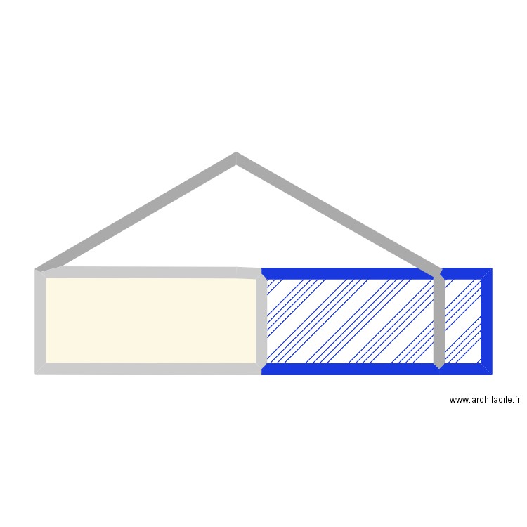 facade. Plan de 3 pièces et 22 m2