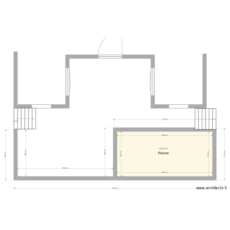 plan terrasse et piscine. Plan de 0 pièce et 0 m2