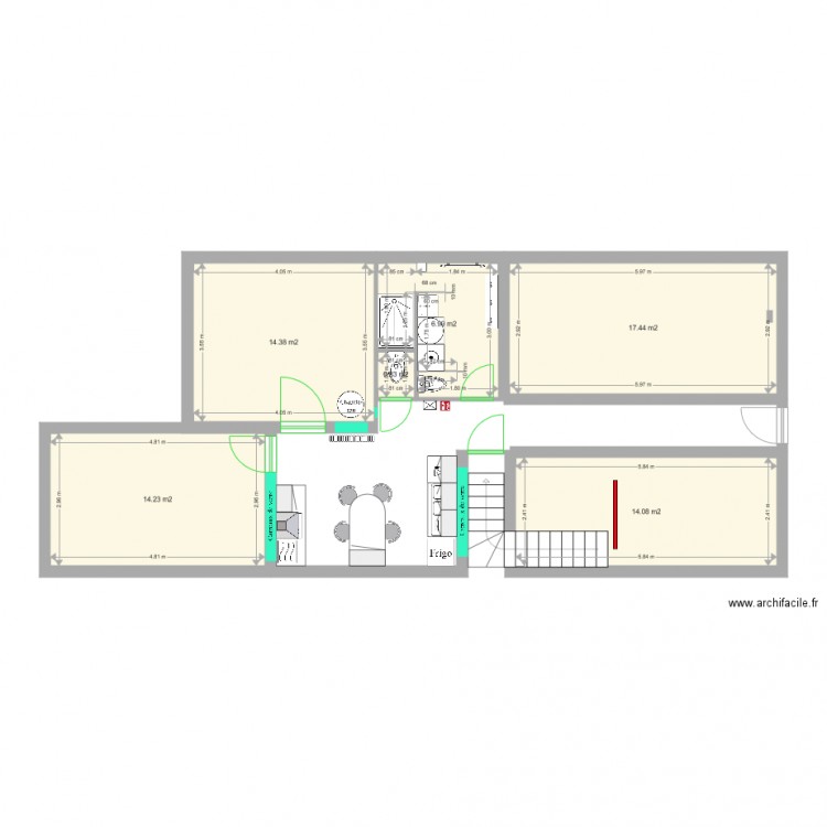 Etage inférieur situation future 2. Plan de 0 pièce et 0 m2