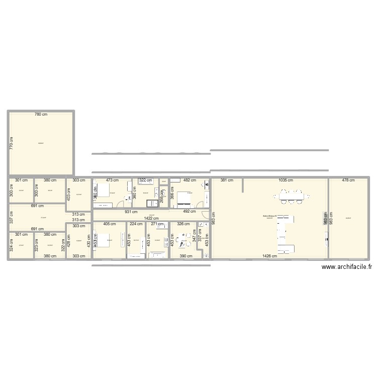 Villa Tarzan 11. Plan de 26 pièces et 960 m2