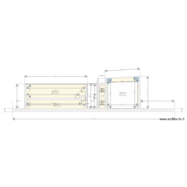 fasade 1. Plan de 0 pièce et 0 m2