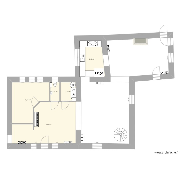 PLAN ELEC . Plan de 5 pièces et 52 m2