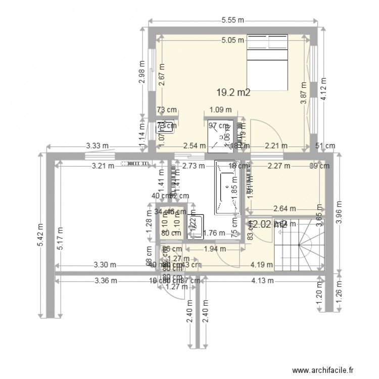 extension maison 1er etage v2. Plan de 0 pièce et 0 m2