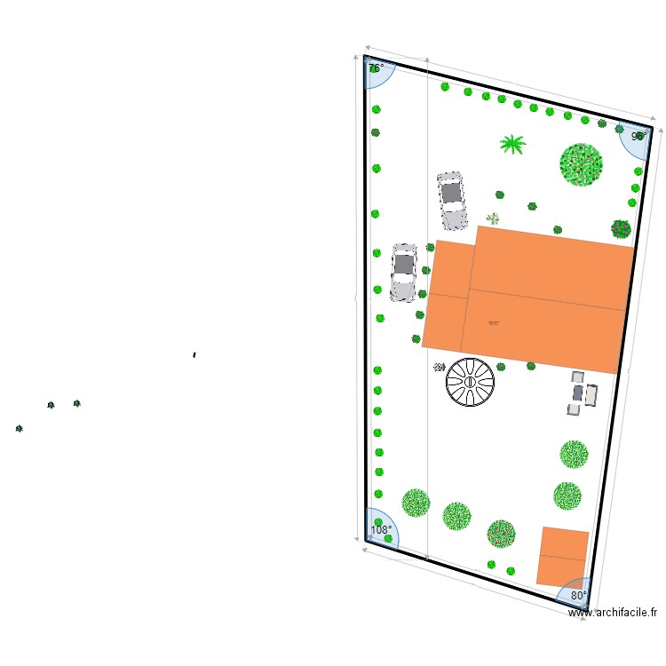 plan masse jardin  sans  extension. Plan de 0 pièce et 0 m2