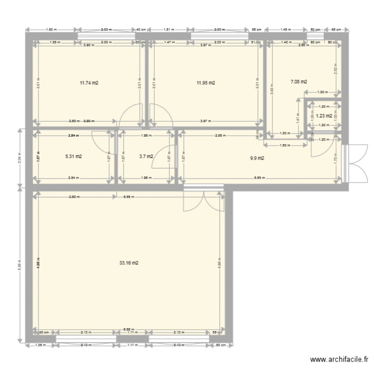 murger. Plan de 0 pièce et 0 m2