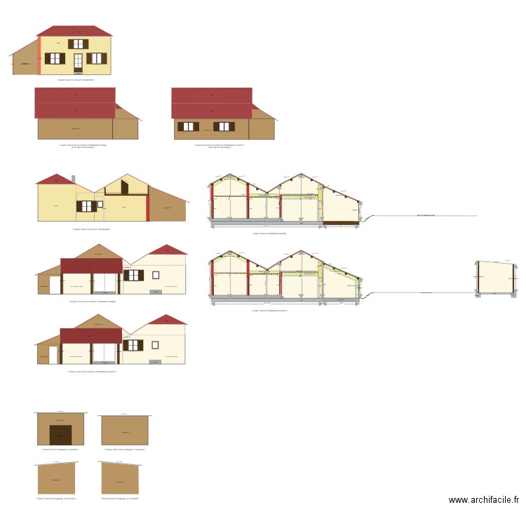 Façades. Plan de 0 pièce et 0 m2