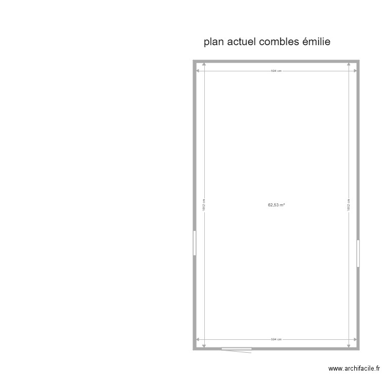 émilie plan actuel 1er. Plan de 1 pièce et 63 m2