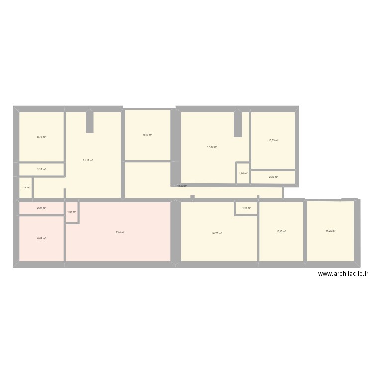 plan de magasin. Plan de 18 pièces et 159 m2