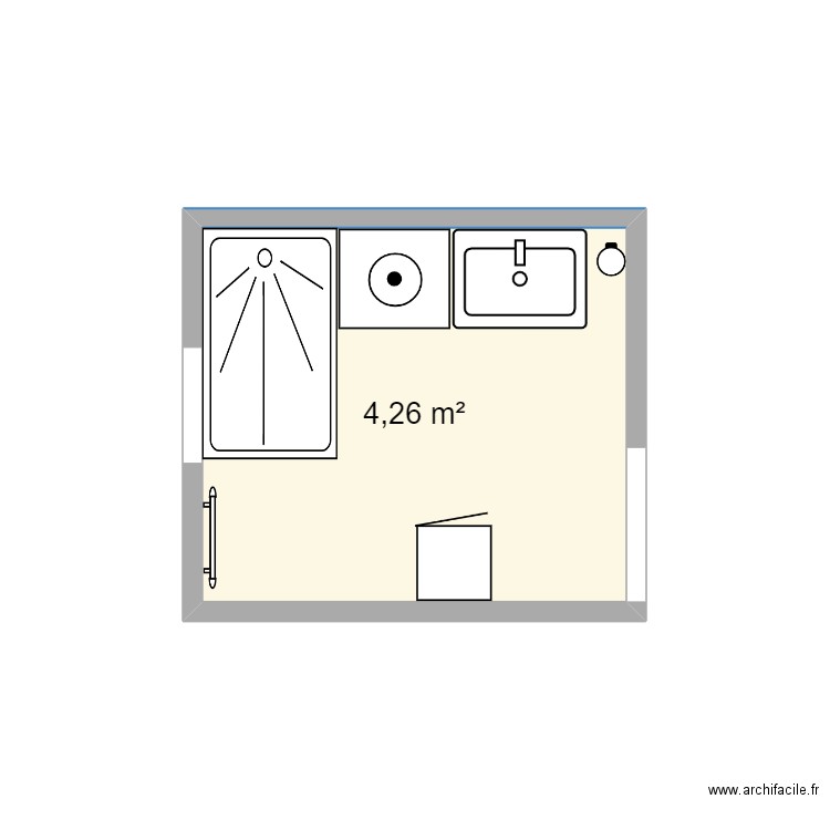 SDB RICH 3. Plan de 1 pièce et 4 m2