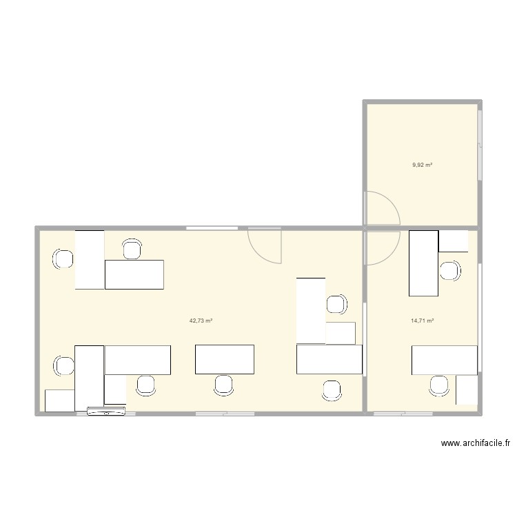 NOC. Plan de 3 pièces et 67 m2