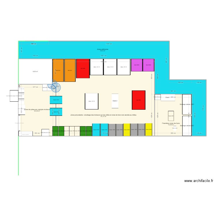 Installation zone chaudronnerie sous saturation. Plan de 5 pièces et 172 m2