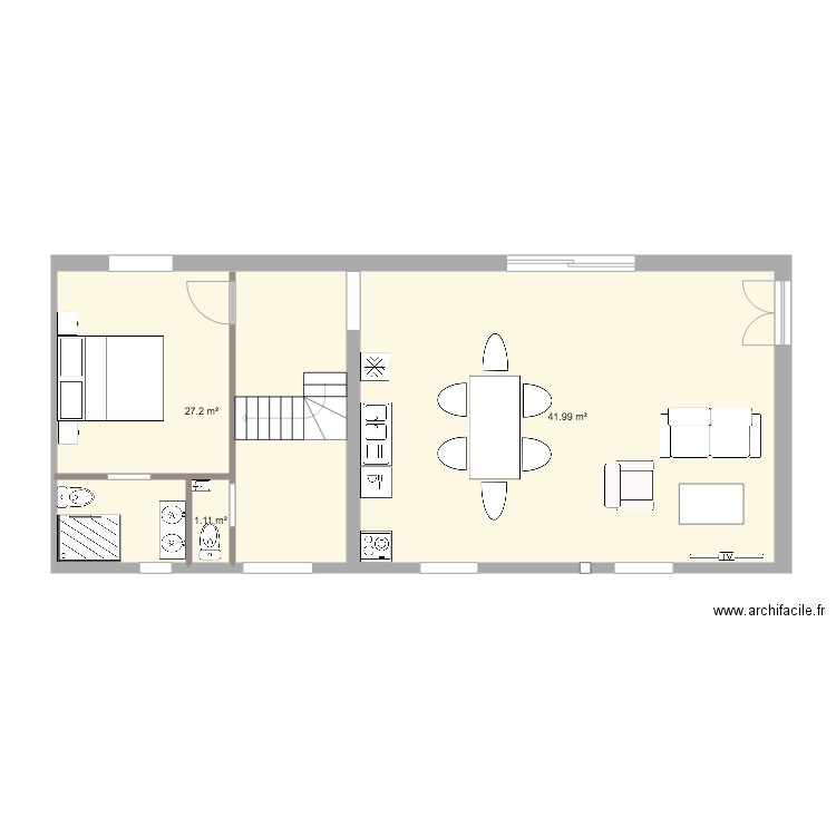 Intérieur RDC Fargues1. Plan de 0 pièce et 0 m2