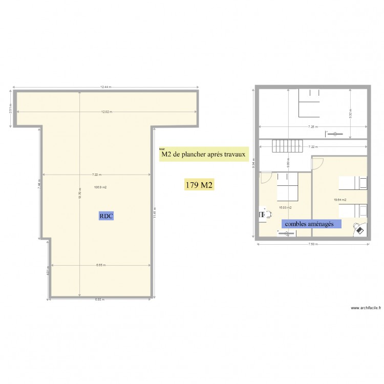  aprés travaux. Plan de 0 pièce et 0 m2