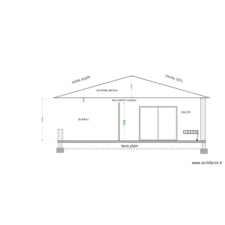 plan de coupe. Plan de 0 pièce et 0 m2