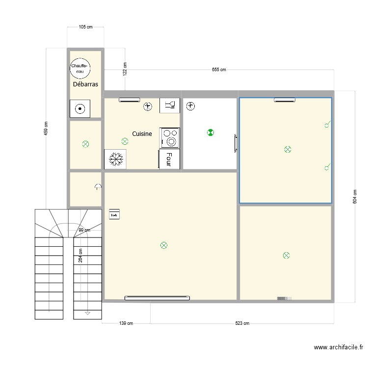 F3 47m2. Plan de 7 pièces et 40 m2