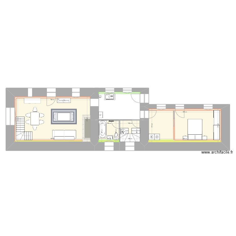 MOUNIER Nouveau. Plan de 4 pièces et 61 m2