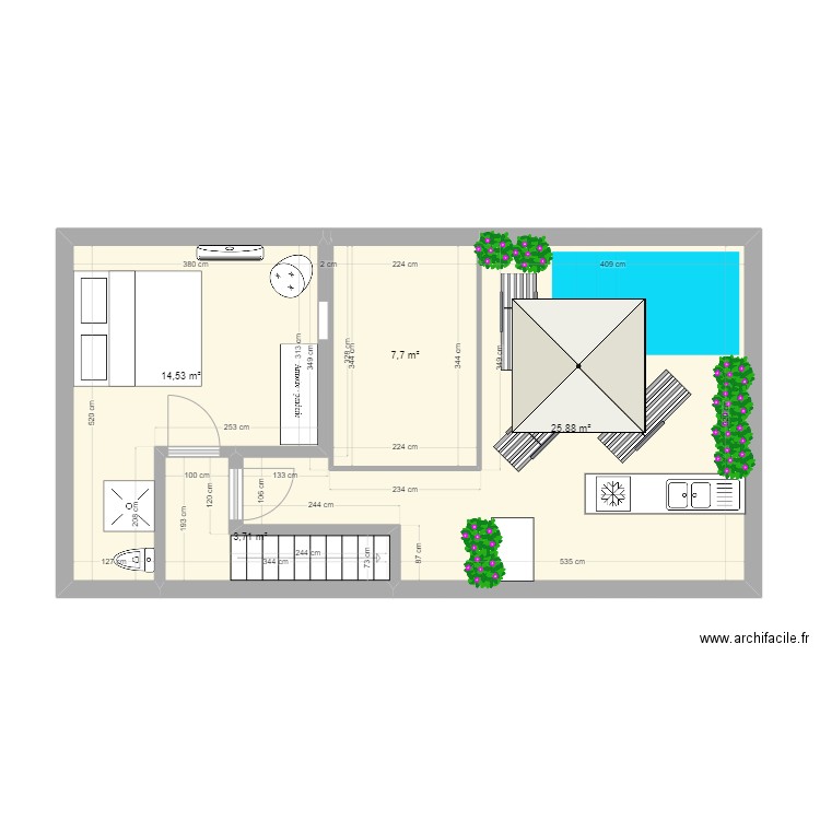 toit riad. Plan de 0 pièce et 0 m2