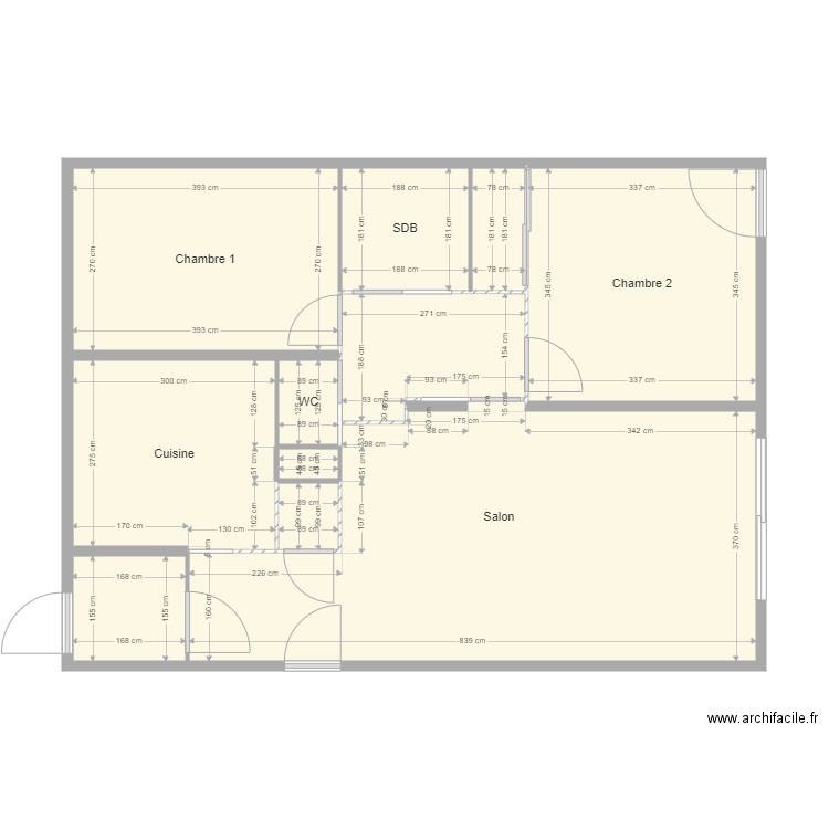 Plan Maison Vierge avec Mesures et Superficies. Plan de 0 pièce et 0 m2