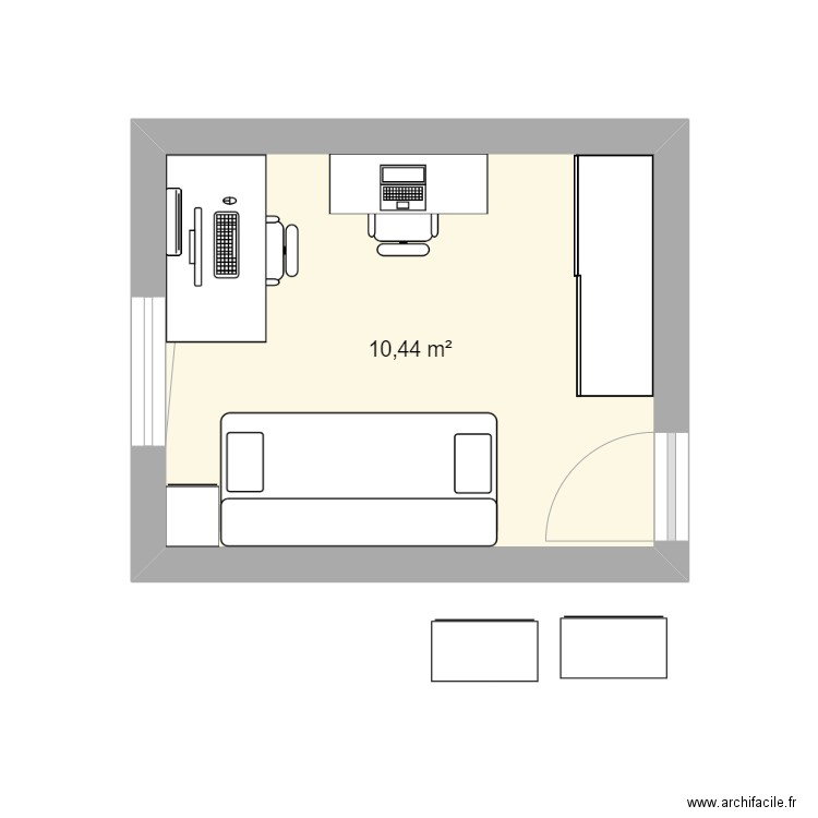 BUREAU télétravail double. Plan de 0 pièce et 0 m2