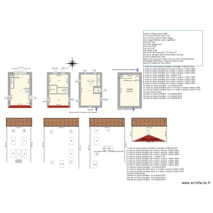 plan rivera. Plan de 11 pièces et 163 m2