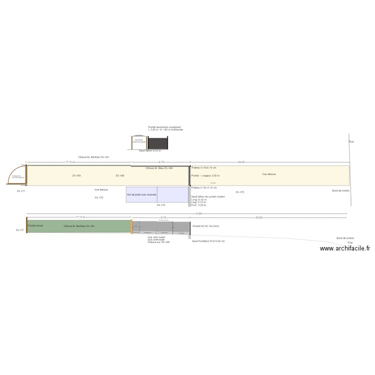 Cloture plan de coupe. Plan de 0 pièce et 0 m2